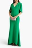 Cape-effect crepe gown