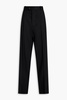 Pleated wool-blend twill straight-leg pants