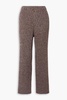 Mélange ribbed cotton straight-leg pants