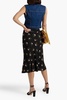 Franconia wrap-effect floral-print silk-blend jacquard midi skirt