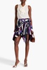 Printed silk crepe de chine mini skirt