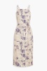 Carris wrap-effect printed twill midi dress