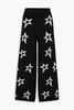 Intarsia merino wool track pants