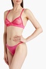 Satin-trimmed point d'espri triangle bra