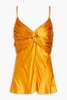 Bow-detailed silk-satin camisole