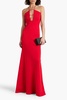 Cutout crepe gown