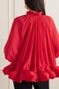 Ruffled voile blouse