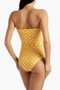 Evanna bow-embellished polka-dot bandeau swimsuit