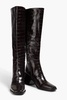 Wade faux croc-effect leather knee boots