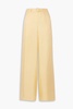 Belted silk-twill wide-leg pants