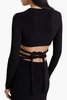 Cropped stretch-jersey wrap top