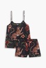 Printed cotton-voile pajama set