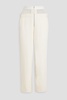 Fishnet-paneled crepe straight-leg pants