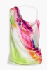 Hannah draped tie-dyed silk-satin top