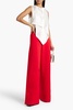 Crepe wide-leg pants