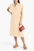 Karina cutout washed-silk midi wrap dress