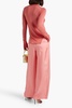 Silk-twill wide-leg pants