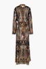 Embellished printed silk-chiffon maxi dress