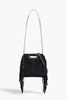 Fringed crystal-embellished suede cross-body bag