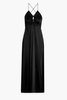 Ruched cutout crepe maxi dress