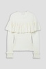 Augustina ruffled pointelle-knit wool sweater