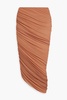 Diana ruched stretch-mesh maxi skirt