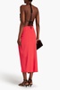 Kenzie twist-front jersey midi skirt