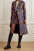 Zebra-print cotton and silk-blend jacquard coat