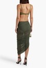 Diana ruched stretch-mesh midi skirt