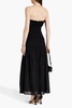 Kalli strapless shirred cotton and silk-blend maxi dress