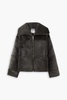 Oversized paneled shearling jacket