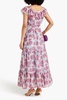 Cassie ruffled floral-print cotton and silk-blend voile maxi dress