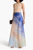 Printed silk-organza maxi skirt