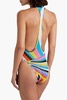 Printed mesh swimsuit