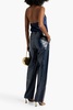 Genevieve faux textured-leather cargo pants