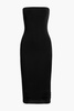 Strapless stretch-mesh midi dress