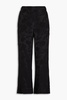 Cropped satin-jacquard flared pants