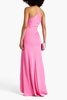 One-shoulder silk-crepe gown