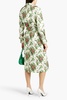 Floral-print cotton-blend faille trench coat