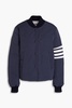 Striped shell bomber jacket