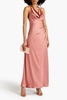 Sutton draped satin halterneck gown