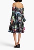 Zora cold-shoulder floral-print cloqué dress