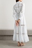 Ileana guipure lace-trimmed cotton-blend voile maxi shirt dress