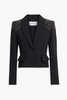 Crystal-embellished pinstriped crepe peplum blazer