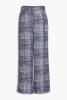 Tara printed silk-blend twill wide-leg pants