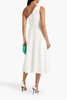 One-shoulder scuba midi dress