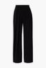 Pleated stretch-jersey straight-leg pants