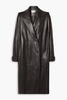 Eglan double-breasted leather trench coat