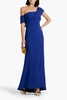 One-shoulder crepe gown