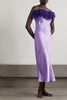 Boheme feather-trimmed LENZING™ ECOVERO™-satin maxi dress